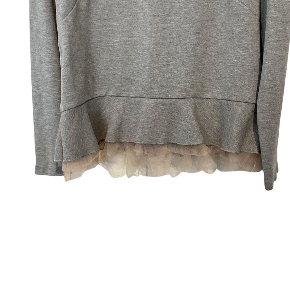 J. Crew Women's Gray‎ Long Sleeve Ruffle Hem Blouse Size M - Picture 5 of 12